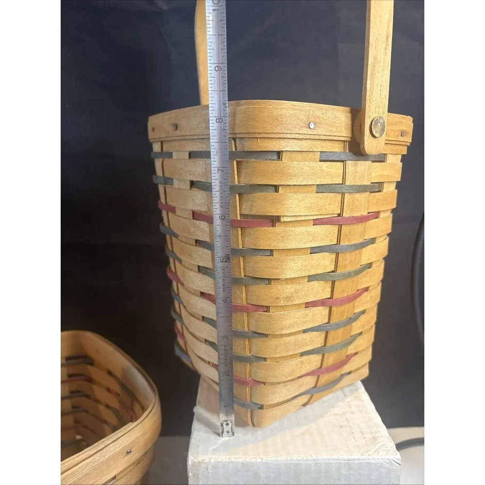 Longaberger Vintage Woven Basket Lot 4pc 1992-2000 Signed Handcrafted USA Decor